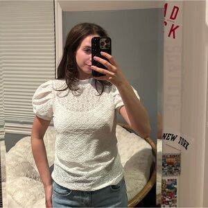 ASOS white puff sleeve top
